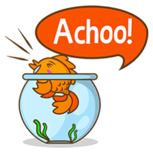 Kin, the cute goldfish in a bowl sticker #2059830