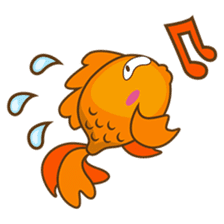 Kin, the cute goldfish in a bowl sticker #2059831