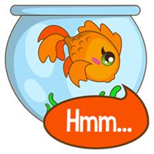 Kin, the cute goldfish in a bowl sticker #2059834