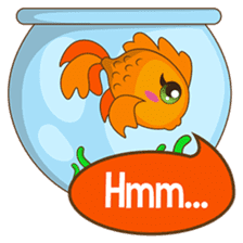 Kin, the cute goldfish in a bowl sticker #2059834