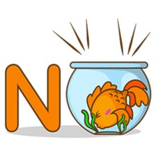 Kin, the cute goldfish in a bowl sticker #2059838