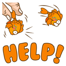 Kin, the cute goldfish in a bowl sticker #2059839