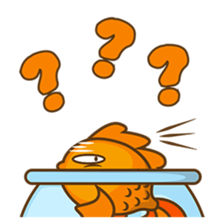 Kin, the cute goldfish in a bowl sticker #2059840