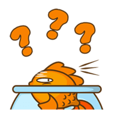Kin, the cute goldfish in a bowl sticker #2059840