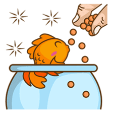 Kin, the cute goldfish in a bowl sticker #2059841