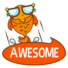 Kin, the cute goldfish in a bowl sticker #2059843