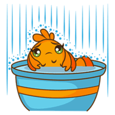 Kin, the cute goldfish in a bowl sticker #2059846