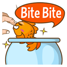Kin, the cute goldfish in a bowl sticker #2059848