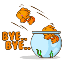 Kin, the cute goldfish in a bowl sticker #2059851