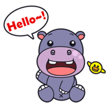 Jumbo - the big & cute hippo - sticker #2062013
