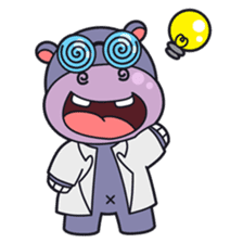 Jumbo - the big & cute hippo - sticker #2062016