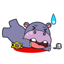 Jumbo - the big & cute hippo - sticker #2062017