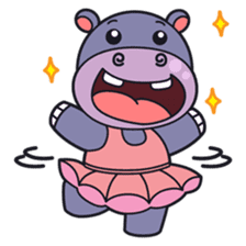 Jumbo - the big & cute hippo - sticker #2062022