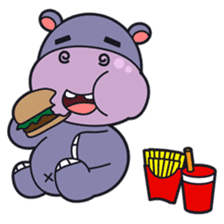 Jumbo - the big & cute hippo - sticker #2062023