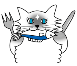 White cat Riri sticker #2065243