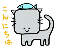The cat of a square face. sticker #2065413