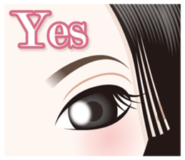 The attractive eyes of a beautiful woman sticker #2069453