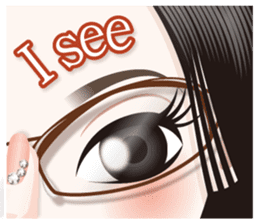 The attractive eyes of a beautiful woman sticker #2069483