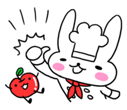 Cheerful patissier's rabbit & apple sticker #2069901