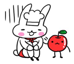 Cheerful patissier's rabbit & apple sticker #2069906