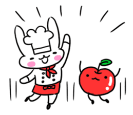 Cheerful patissier's rabbit & apple sticker #2069910