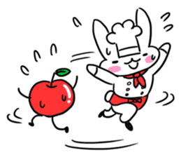 Cheerful patissier's rabbit & apple sticker #2069918