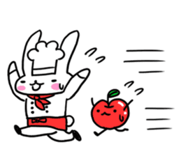 Cheerful patissier's rabbit & apple sticker #2069921