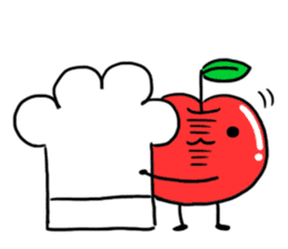 Cheerful patissier's rabbit & apple sticker #2069923