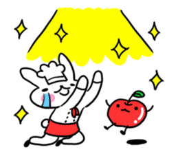 Cheerful patissier's rabbit & apple sticker #2069927