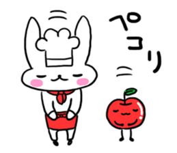 Cheerful patissier's rabbit & apple sticker #2069930