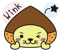 Mr. otter wearing a chestnut "Kuri-Kuri" sticker #2071492