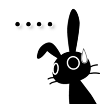 Cute Black Rabbit sticker #2074309