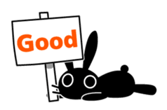 Cute Black Rabbit sticker #2074319