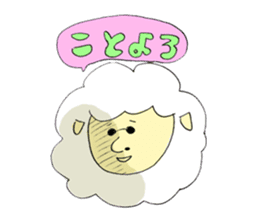 New Year's card of sheep in 2015 sticker #2076297