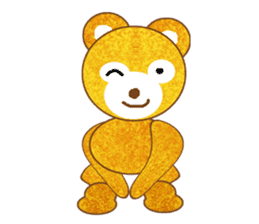 Golden teddy bear sticker #2077734