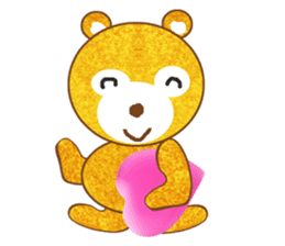 Golden teddy bear sticker #2077748