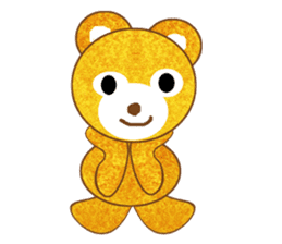 Golden teddy bear sticker #2077763