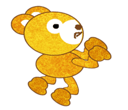 Golden teddy bear sticker #2077771