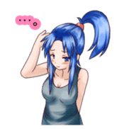 Sticker of feeling -Blue hair girl2- sticker #2083667