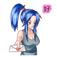 Sticker of feeling -Blue hair girl2- sticker #2083672