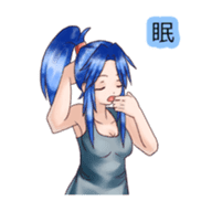 Sticker of feeling -Blue hair girl2- sticker #2083682