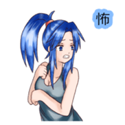 Sticker of feeling -Blue hair girl2- sticker #2083684
