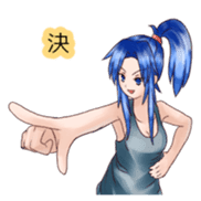 Sticker of feeling -Blue hair girl2- sticker #2083699