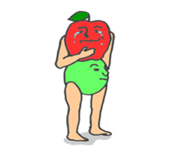 The red apple and green apple sticker #2085965