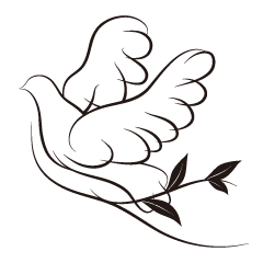 The silhouette of a dove