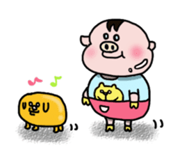 Daily of Piglet Putaro with apples sticker #2092861