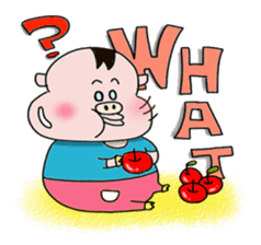 Daily of Piglet Putaro with apples sticker #2092887