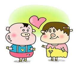Daily of Piglet Putaro with apples sticker #2092890