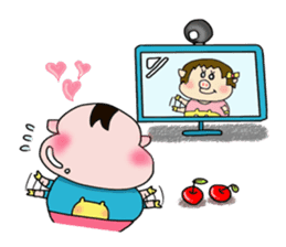 Daily of Piglet Putaro with apples sticker #2092891