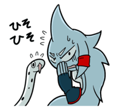 Gin of shark & spotted garden eel sticker #2092978